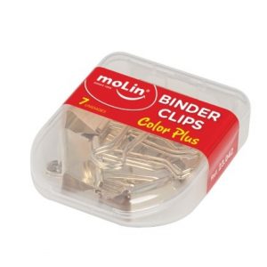 Prendedor Binder 25mm Molin ouro Color Plus C/ 7 Unidades 23042