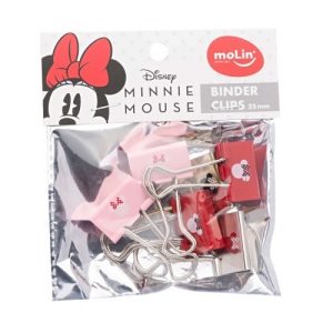Prendedor Clips Binder 25mm Minnie Mouse c/ 06 Unds - Molin