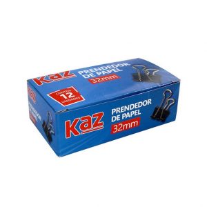 Prendedor de Papel Blinder 32mm Kaz C/12 Unidades KZ053532