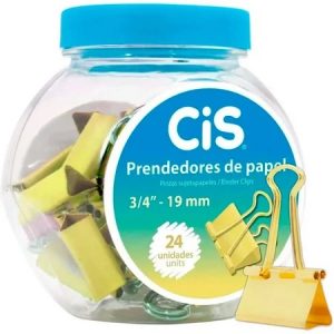 Prendedores Cis De Papel Metálico Ouro 19mm C/24 Unidades