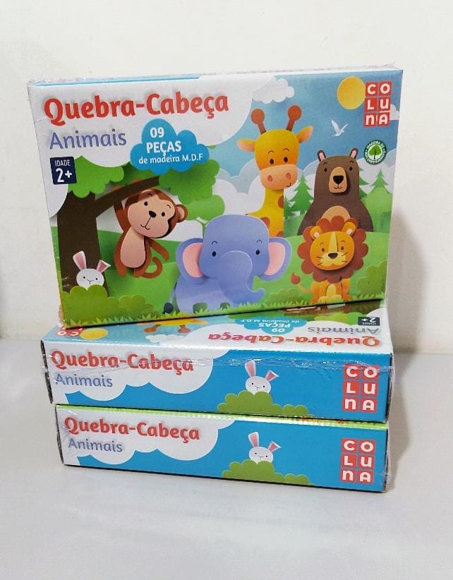 Quebra-Cabeça Animais - Brinquedos de Madeira Vagalume