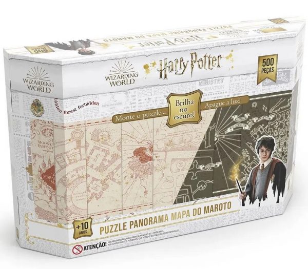 Quebra-Cabeça Puzze Harry Potter Panorama Mapa Maroto 500 Peças Brilha no Escuro - Grow 03970