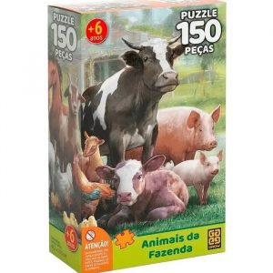 Quebra-Cabeça Puzzle Animais Da Fazenda 150 Peças + 6 Anos Grow 03751