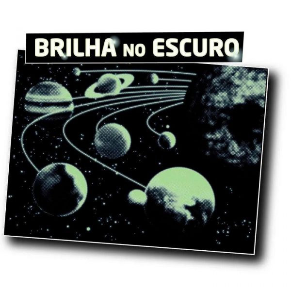 Quebra-Cabeça Puzzle Sistema Solar (Brilha No Escuro) 500 Peças + 10 Anos Grow 03727