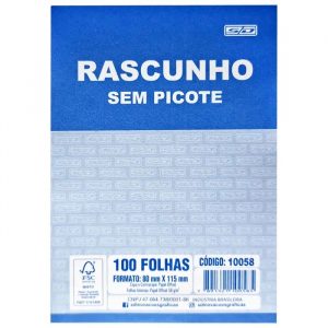 Rascunho Branco Papel Sulfite Sem Picote 80x115mm 100Fls São Domingos 10058