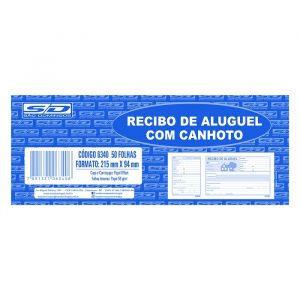 Recibo Aluguel São Domingos com Canhoto 50 Folhas C/ 20 Unidades 10050