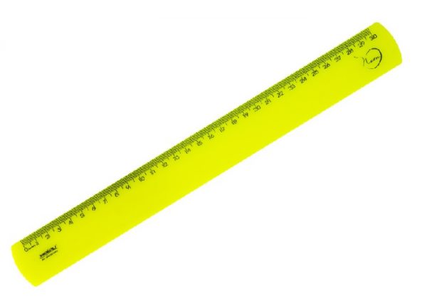 Régua Neon Acrílica 30cm Waleu Amarelo