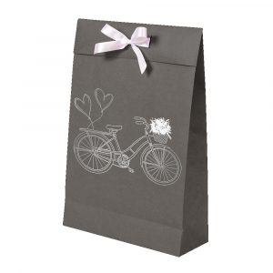 Sacola Envelope C/ Alça Premium Kraft M Cinza Bicicleta Up Box 2635