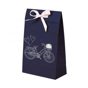Sacola Envelope C/ Alça Premium Kraft P Azul Bicicleta Up Box 2617
