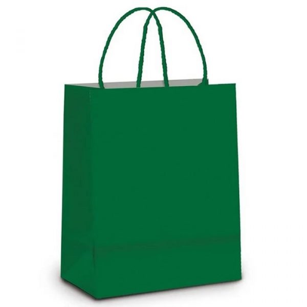 Sacola Presente Kraft Verde 21,5x15x8 Pacote Com 10 Unidades Cromus 14001496