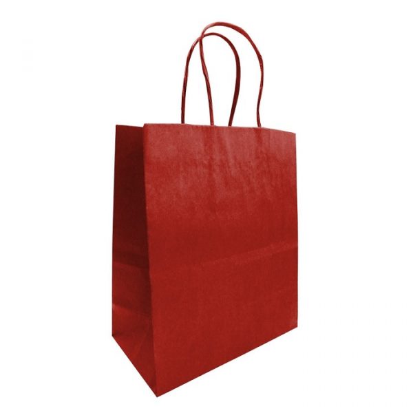 SACOLA PRESENTE LC KRAFT NATURAL LISO VERMELHO 37X13,5X46CM 2255