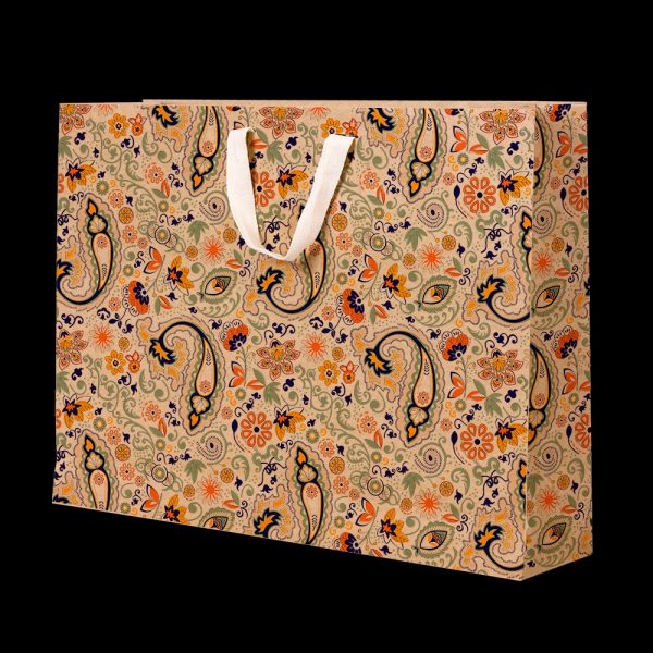 SACOLA PRESENTE UP BOX KRAFT FLORAL RUSTICO G 2422