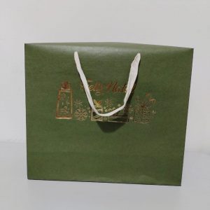 Sacola Presente Up Box Kraft Verde Feliz Natal M 3771