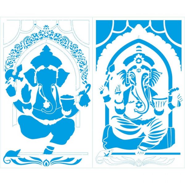 Stencil Litoarte Estampa Ganesha Sobreposição 42cmx34cm ST2002