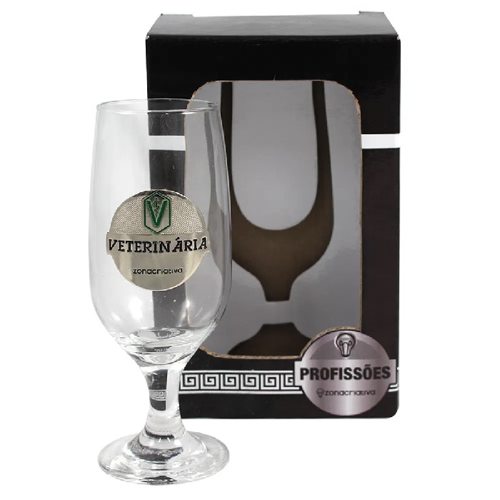Taça Brasão Profissão Veterinária 400ml Zona Criativa 10023042