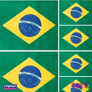 Tecido Estampado TNT Mewi Bandeira Brasil Grande + 2 Pequenas - Copa do Mundo 03049