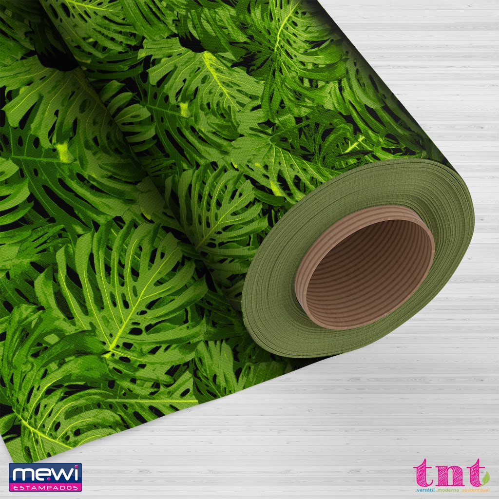 Tecido Estampado TNT Mewi Folha Costela De Adão Metro - Papelaria Criativa