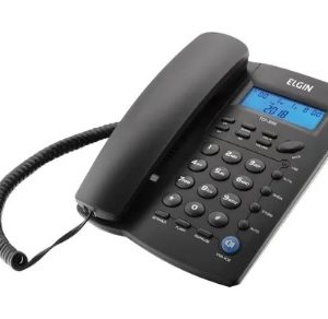 Telefone Com Fio Elgin Preto Com Identificador De Chamadas TCF3000