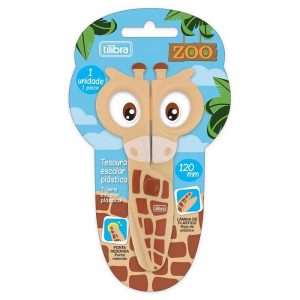 Tesoura Escolar Tilibra Plástica 12cm Zoo Girafa 346535