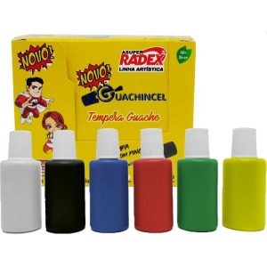 Tinta Guache Radex Guachincel Herois Com Pincel C/6 Cores 7039