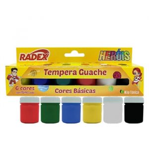 Tinta Guache Radex Herois C/6 Cores De 15ML Ideal Para Slime 2564