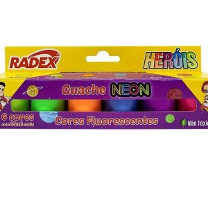 Tinta Guache Radex Herois C/6 Cores Neon 7026