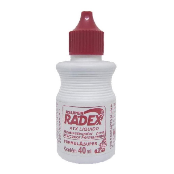 Tinta Pincel Marcador Permanente 40ml Vermelho Radex 212 C/12 Unidades