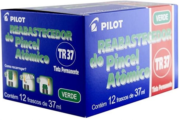 Tinta Reabastecedor Pincel Atomico TR37 Verde Pilot C/12