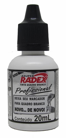Tinta Reabastecedor Pincel Quadro Branco Preto 20ml Radex C/12 Unidades 0228