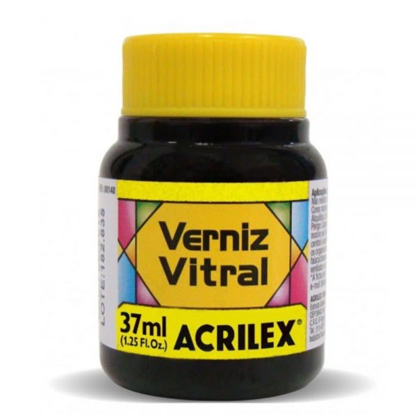 Verniz Vitral Acrilex Amarelo Ouro 37ml c/ 6 unidades