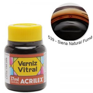 Verniz Vitral Acrilex Fumê 37ml c/ 6 unidades