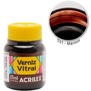 Verniz Vitral Acrilex Marrom 37ml c/ 6 unidades