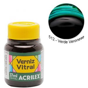 Verniz Vitral Acrilex Verde Veronese 37ml 512 c/ 6 unidades